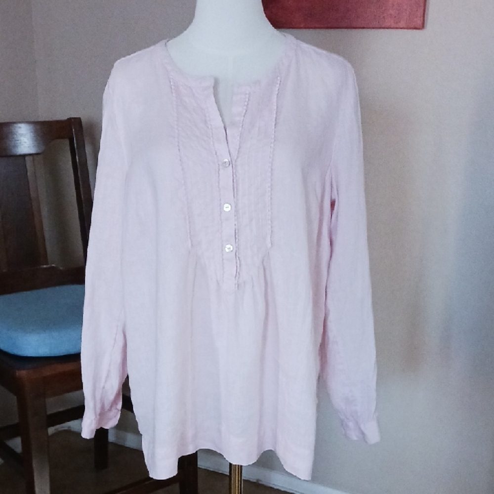 J. Jill Light Pink Long Sleeve Blouse